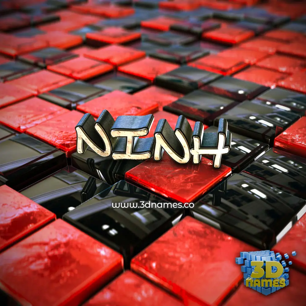 ninh in Red Checkered style - 3D name wallpaper