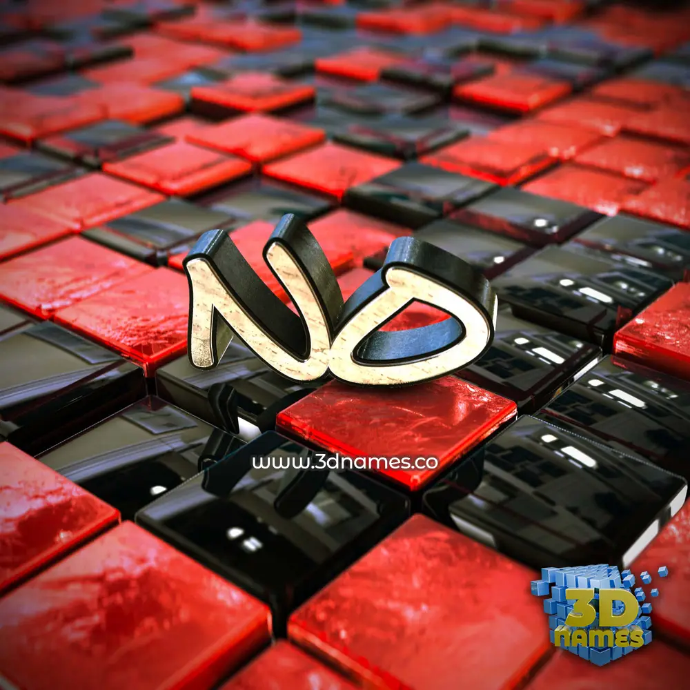 no in Red Checkered style - 3D name wallpaper