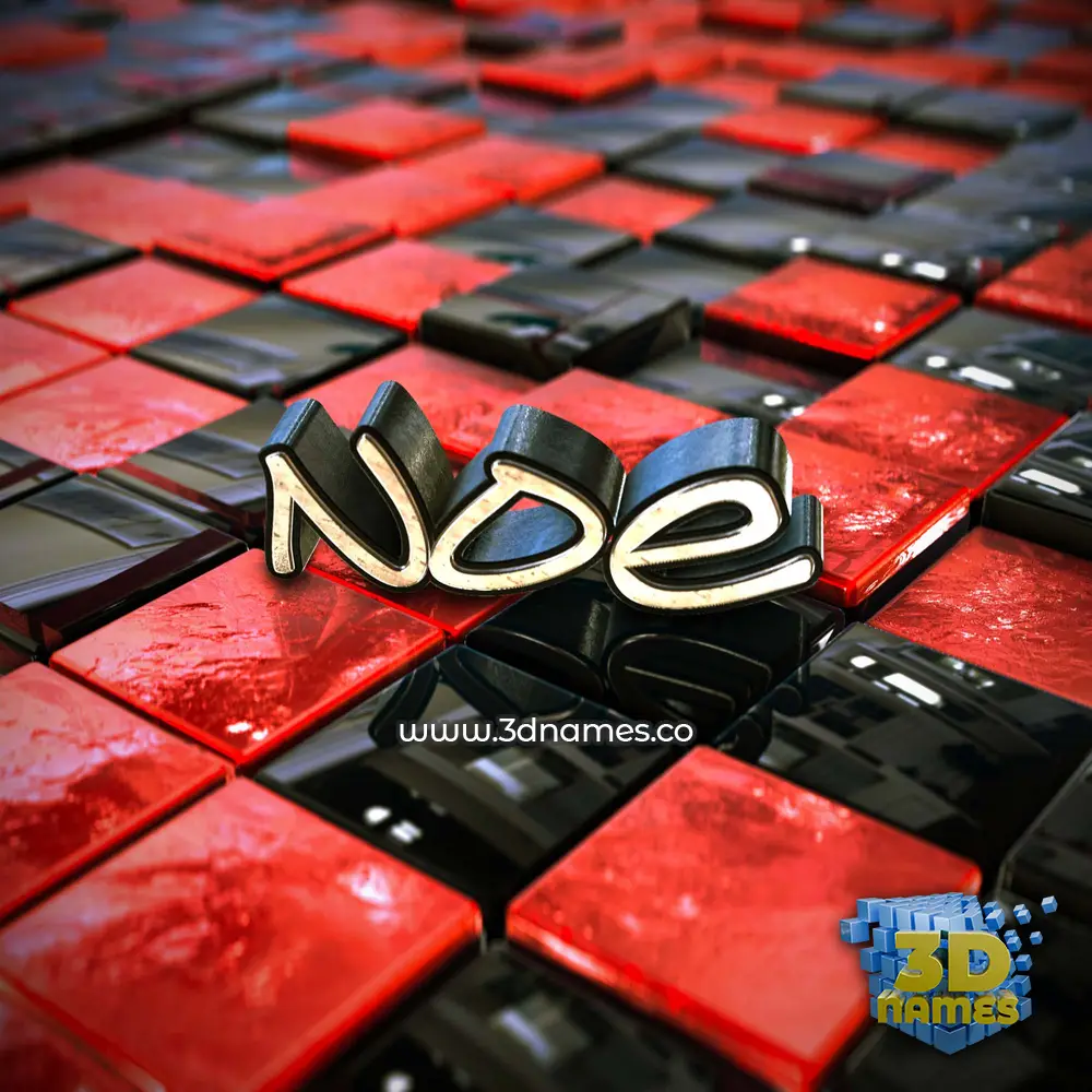 noe in Red Checkered style - 3D name wallpaper