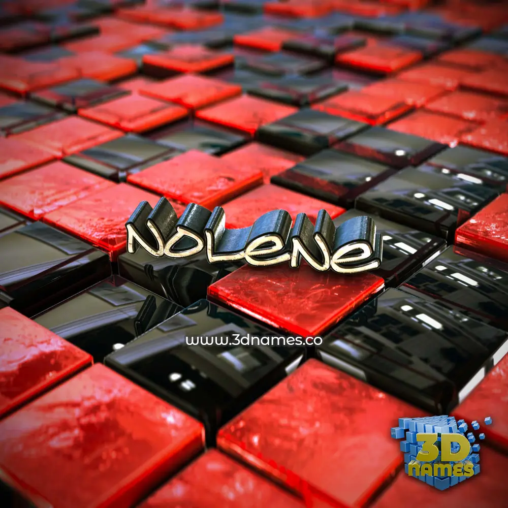 nolene in Red Checkered style - 3D name wallpaper