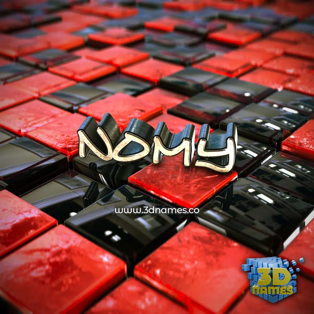 nomy in Red Checkered style - 3D name wallpaper