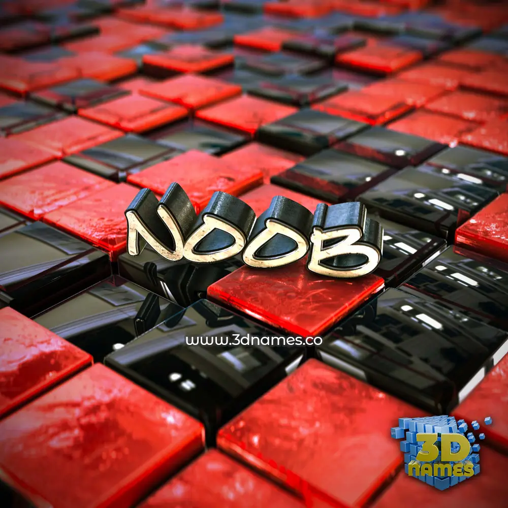 noob in Red Checkered style - 3D name wallpaper