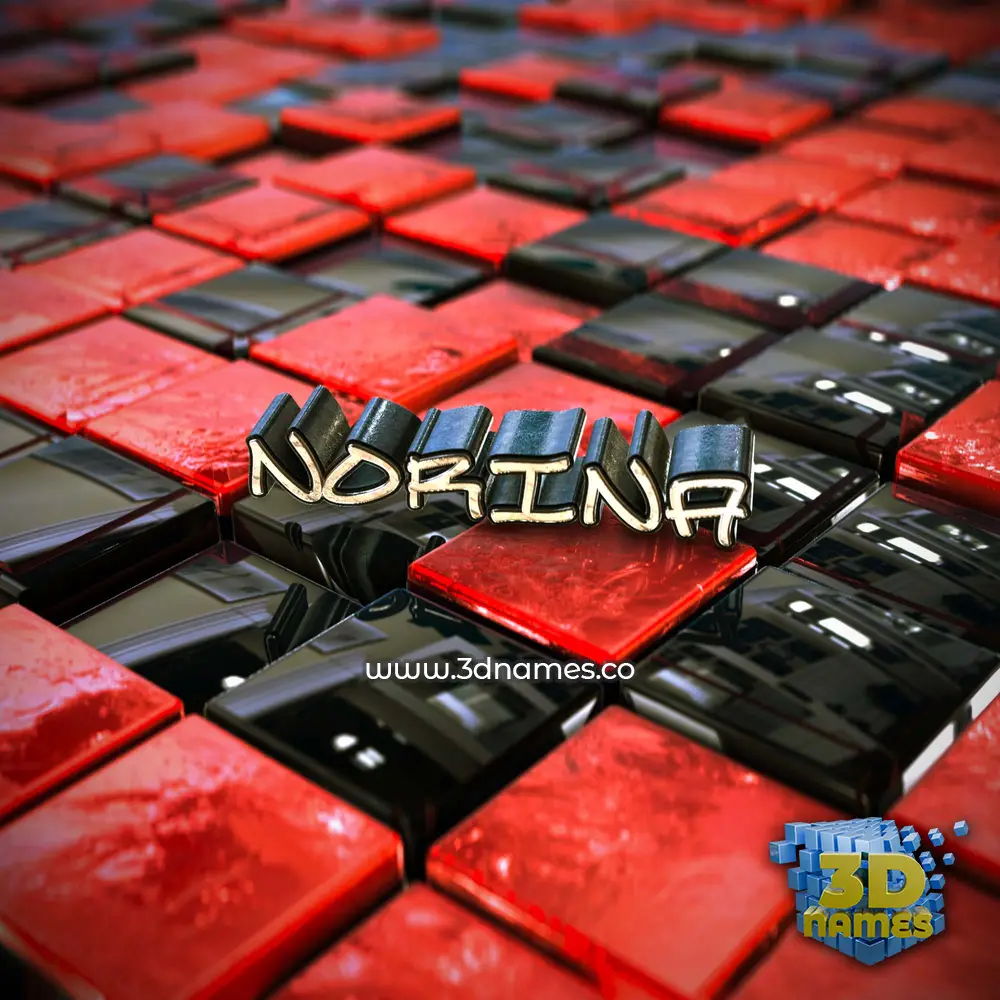norina in Red Checkered style - 3D name wallpaper