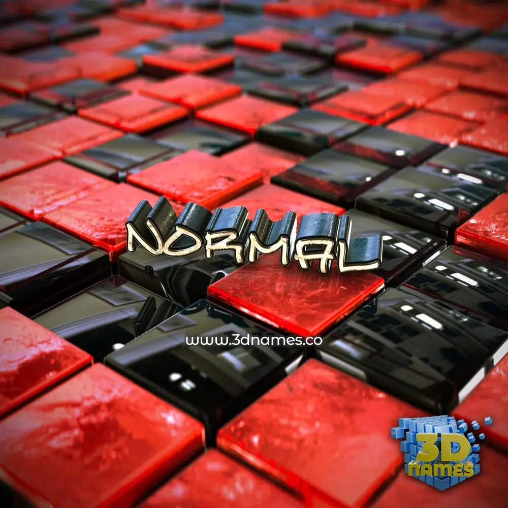 normal in Red Checkered style - 3D name wallpaper