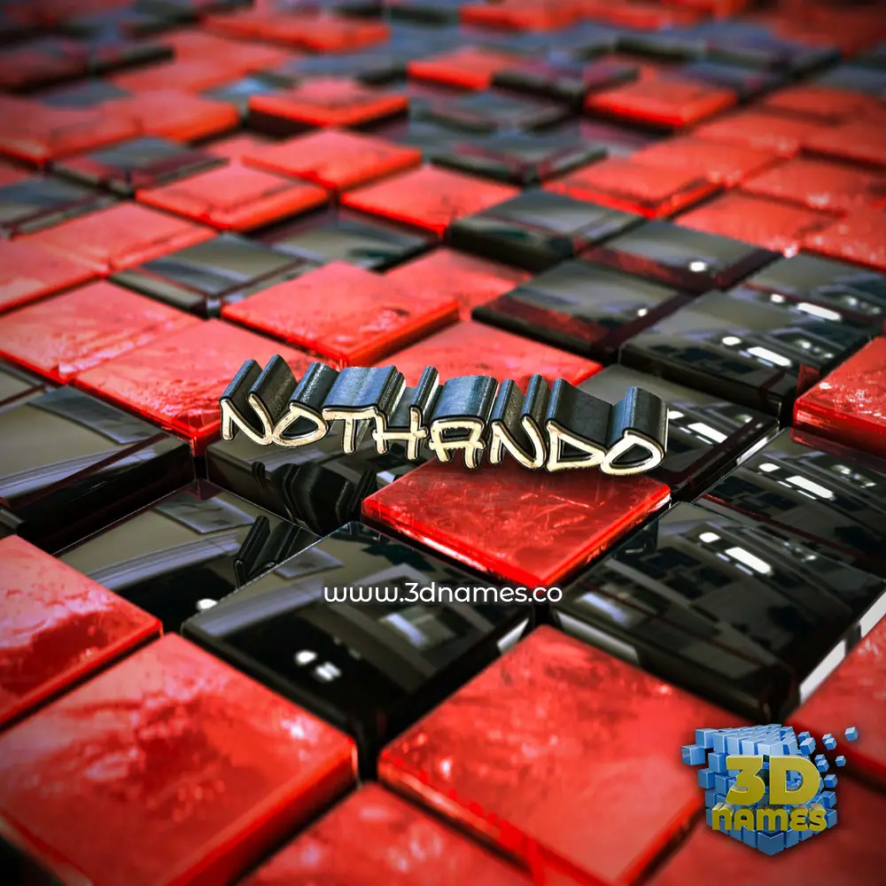 nothando in Red Checkered style - 3D name wallpaper