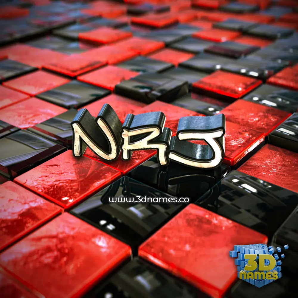 nrj in Red Checkered style - 3D name wallpaper