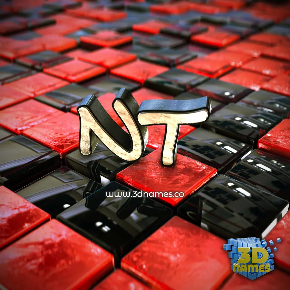 nt in Red Checkered style - 3D name wallpaper
