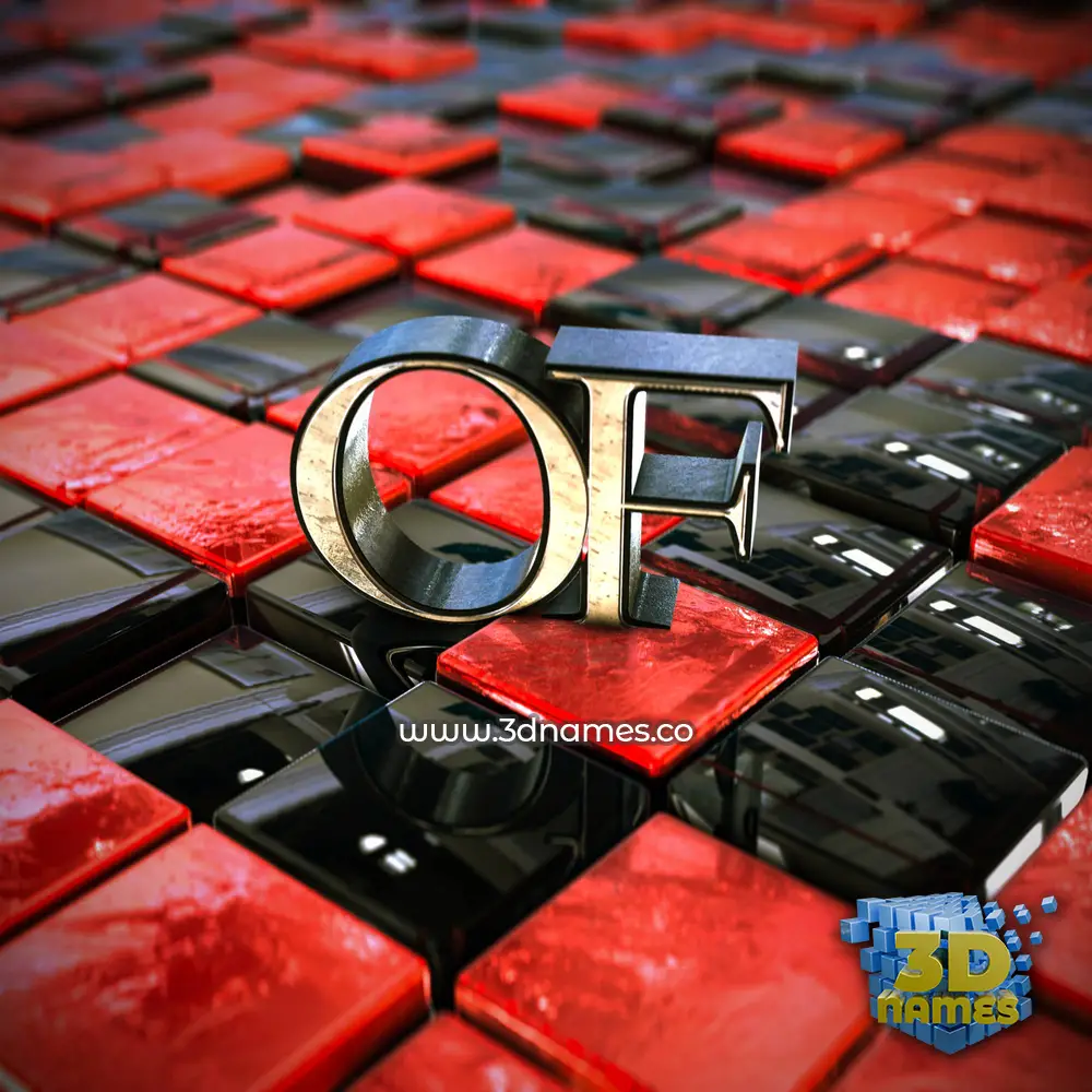 of in Red Checkered style - 3D name wallpaper