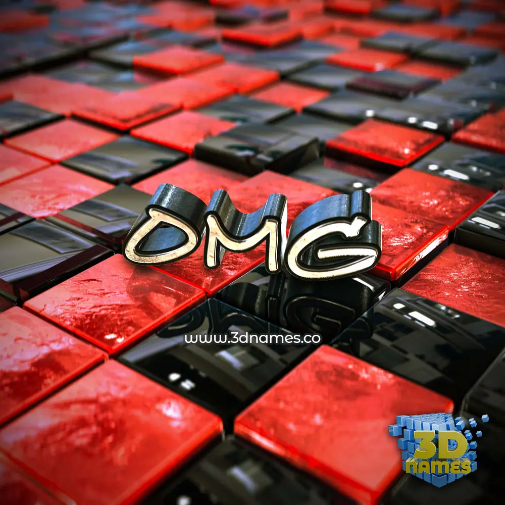 omg in Red Checkered style - 3D name wallpaper
