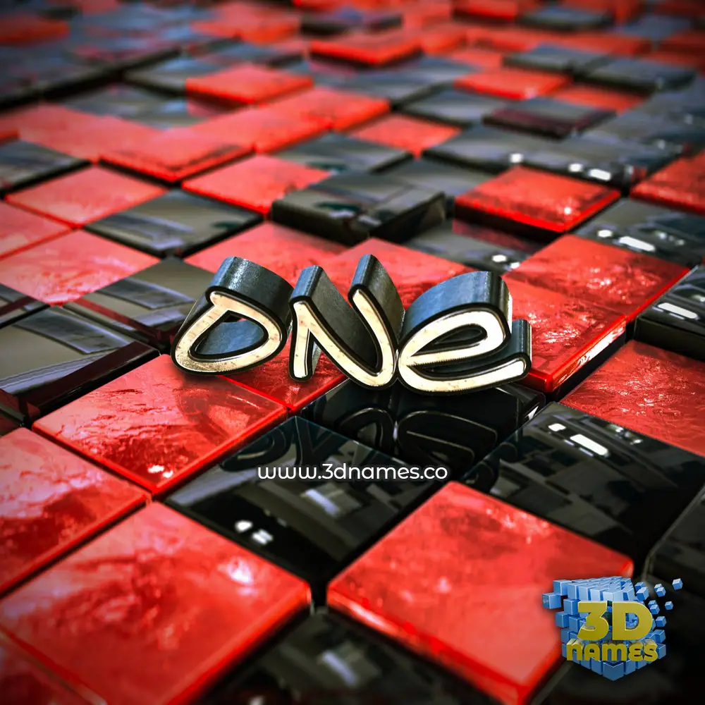 one in Red Checkered style - 3D name wallpaper