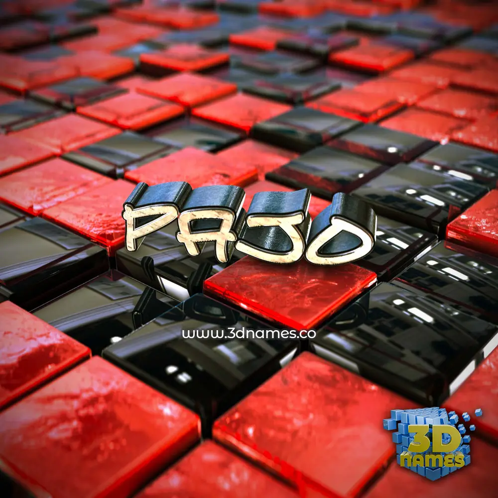 pajo in Red Checkered style - 3D name wallpaper