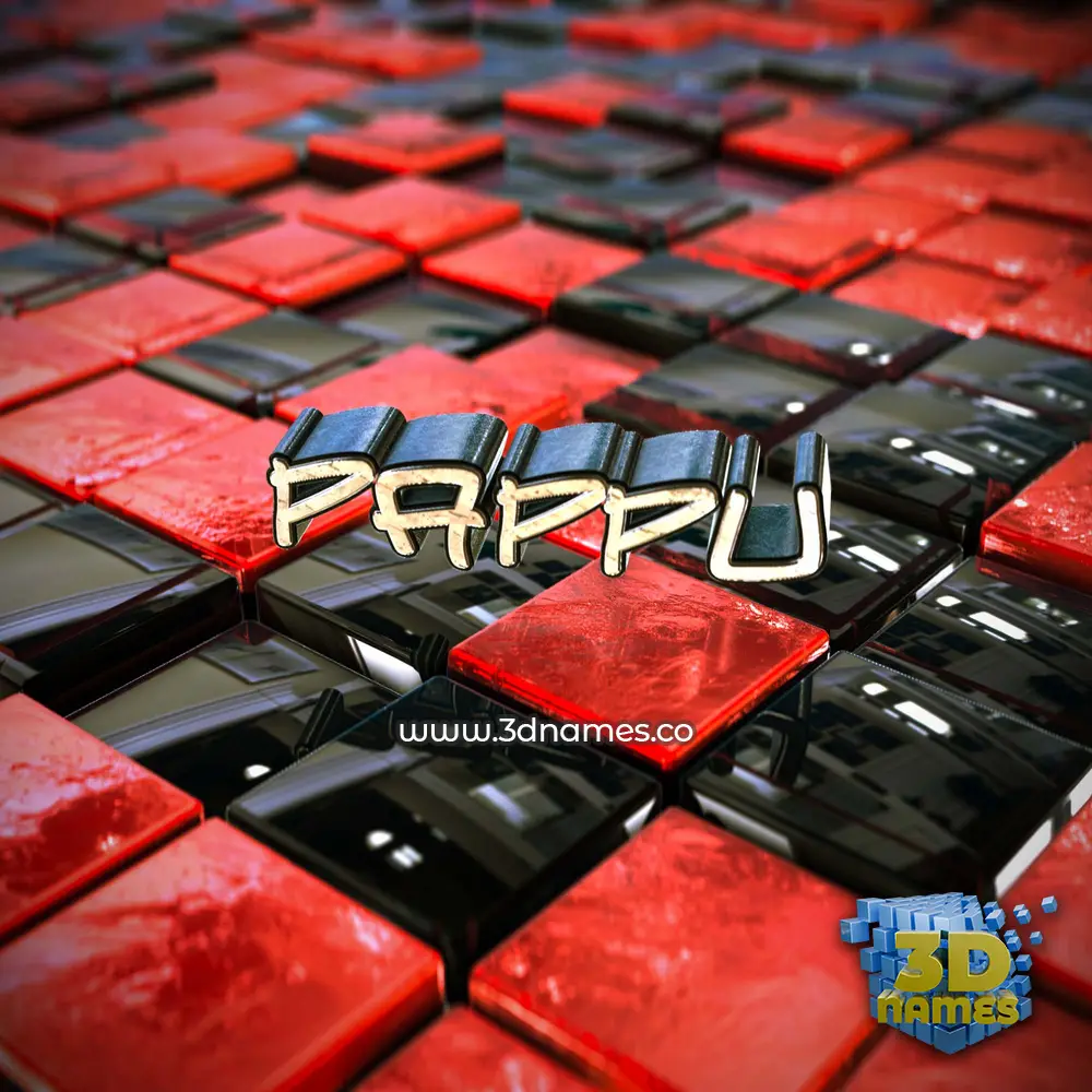 pappu in Red Checkered style - 3D name wallpaper