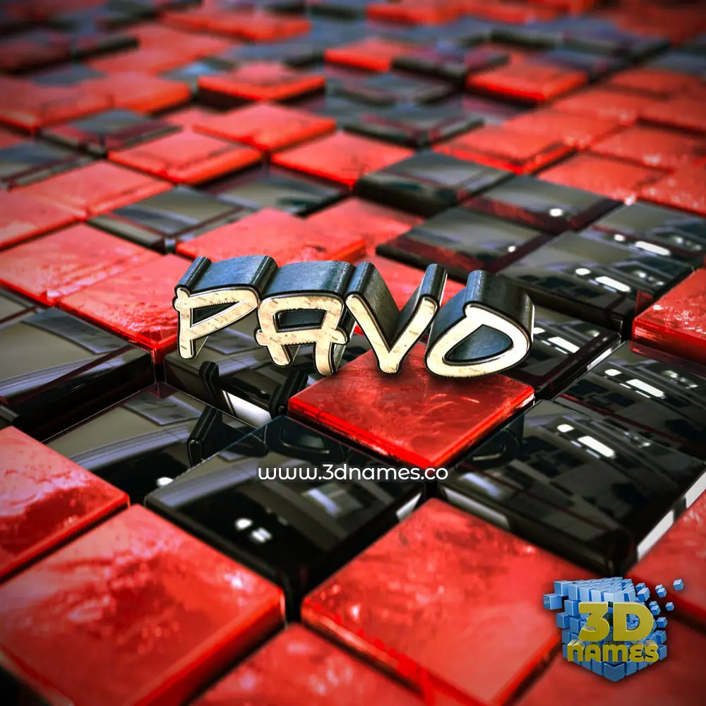 pavo in Red Checkered style - 3D name wallpaper