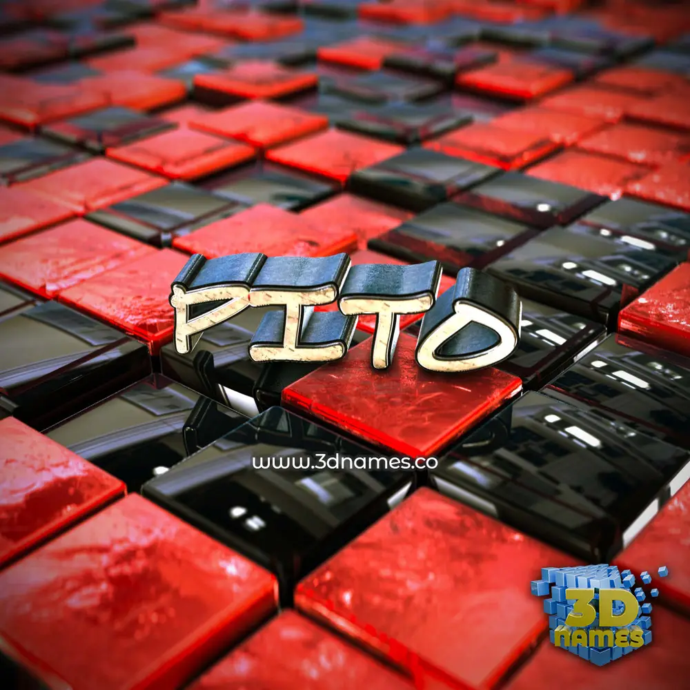 pito in Red Checkered style - 3D name wallpaper