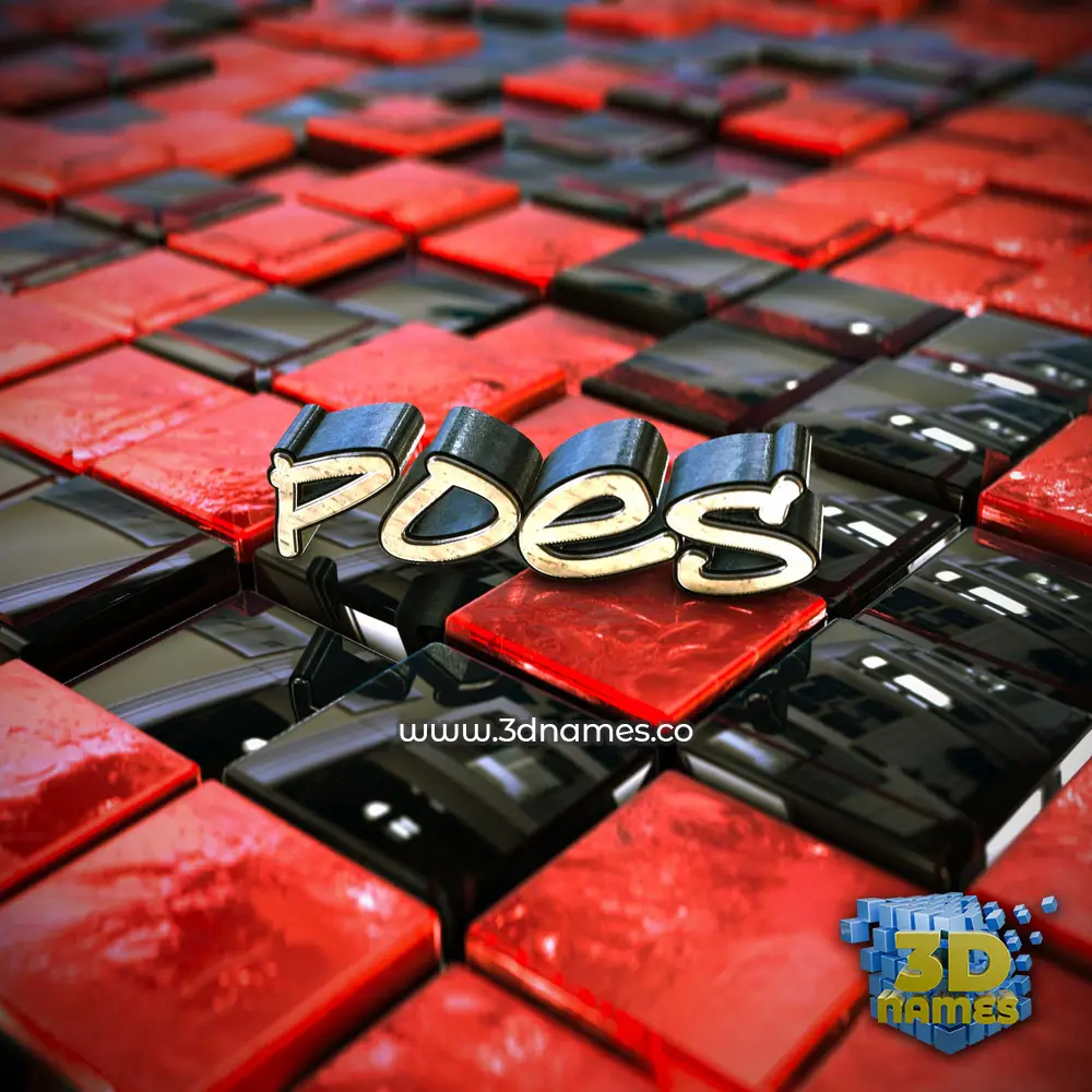 poes in Red Checkered style - 3D name wallpaper