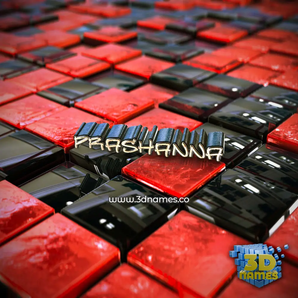 prashanna in Red Checkered style - 3D name wallpaper
