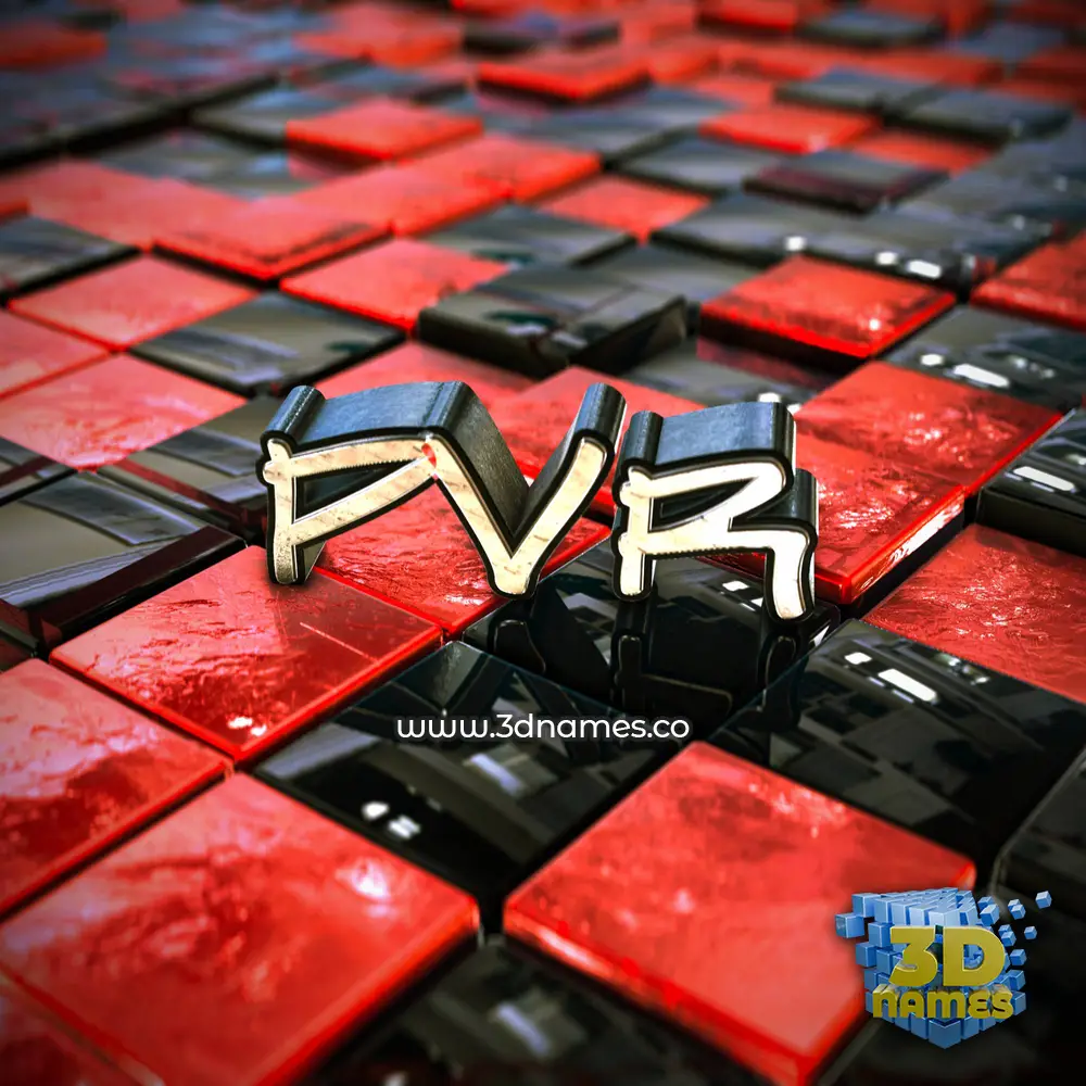 pvr in Red Checkered style - 3D name wallpaper