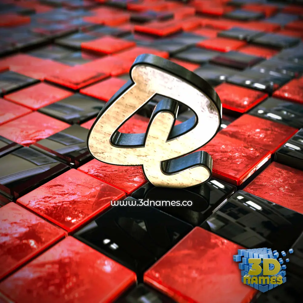 q in Red Checkered style - 3D name wallpaper