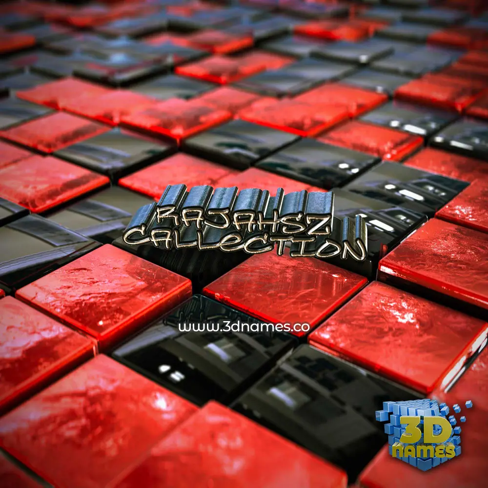 rajahsz callection in Red Checkered style - 3D name wallpaper