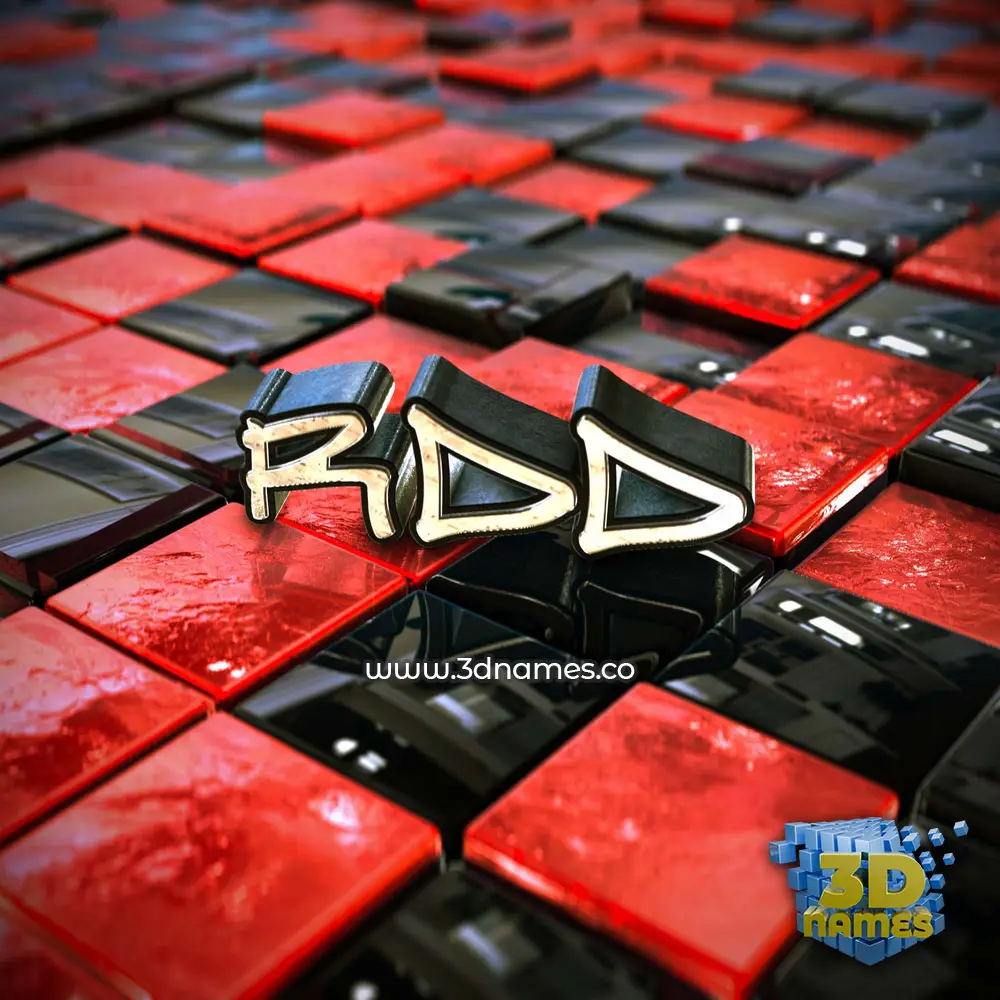 rdd in Red Checkered style - 3D name wallpaper