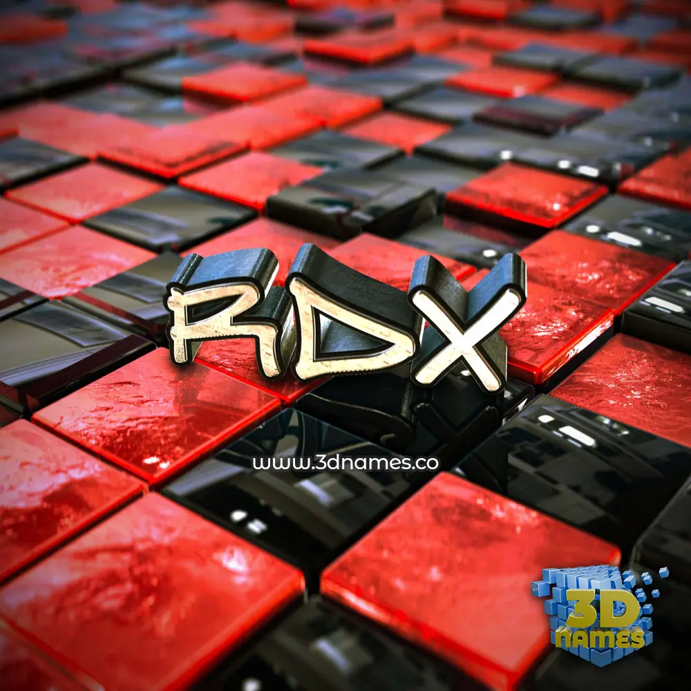 rdx in Red Checkered style - 3D name wallpaper