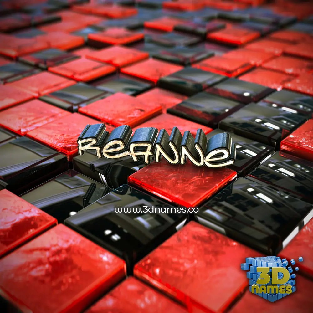 reanne in Red Checkered style - 3D name wallpaper