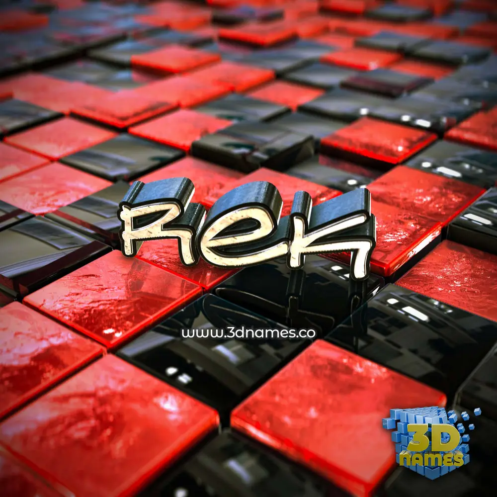 rek in Red Checkered style - 3D name wallpaper