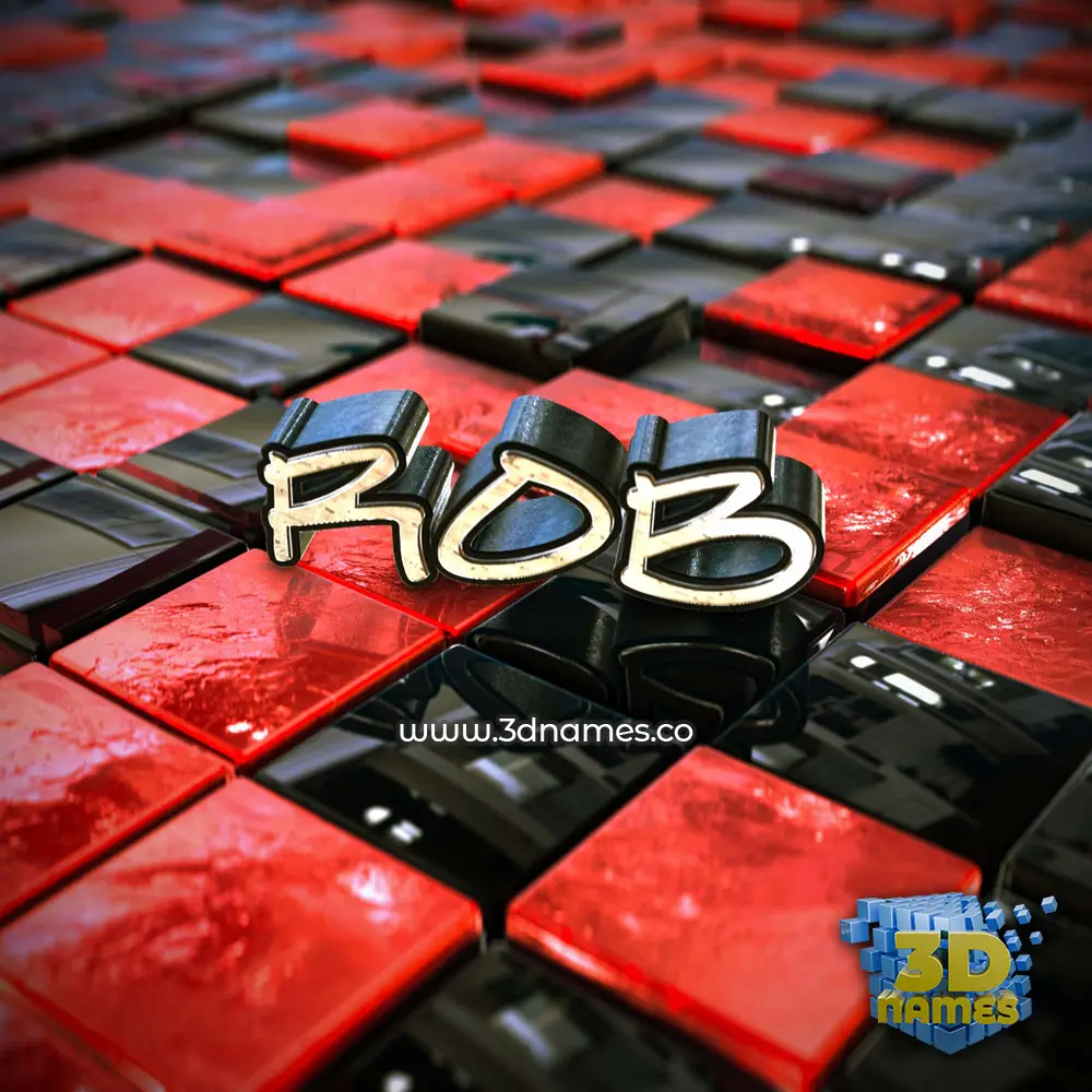 rob in Red Checkered style - 3D name wallpaper