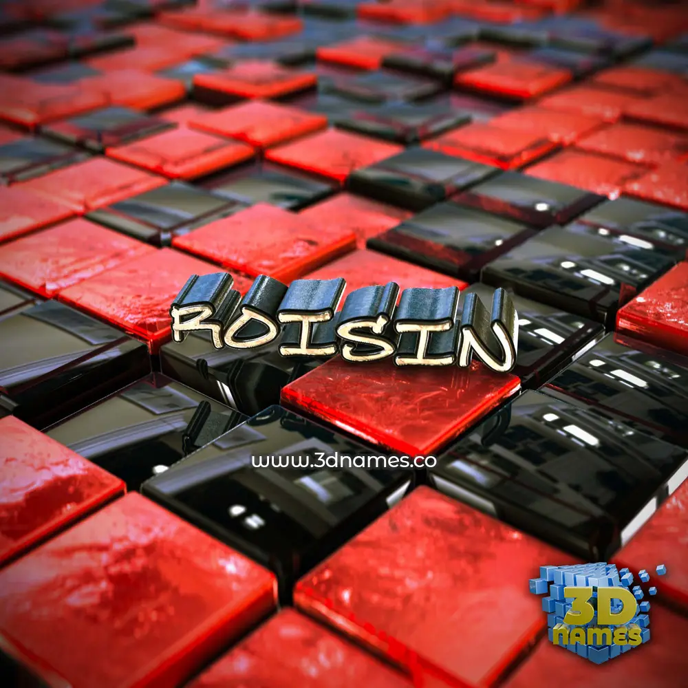 roisin in Red Checkered style - 3D name wallpaper
