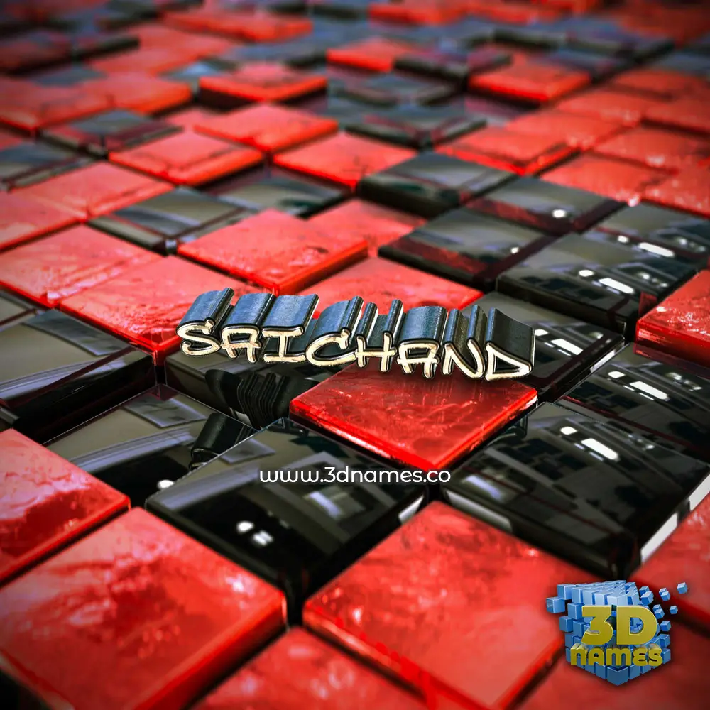 saichand in Red Checkered style - 3D name wallpaper