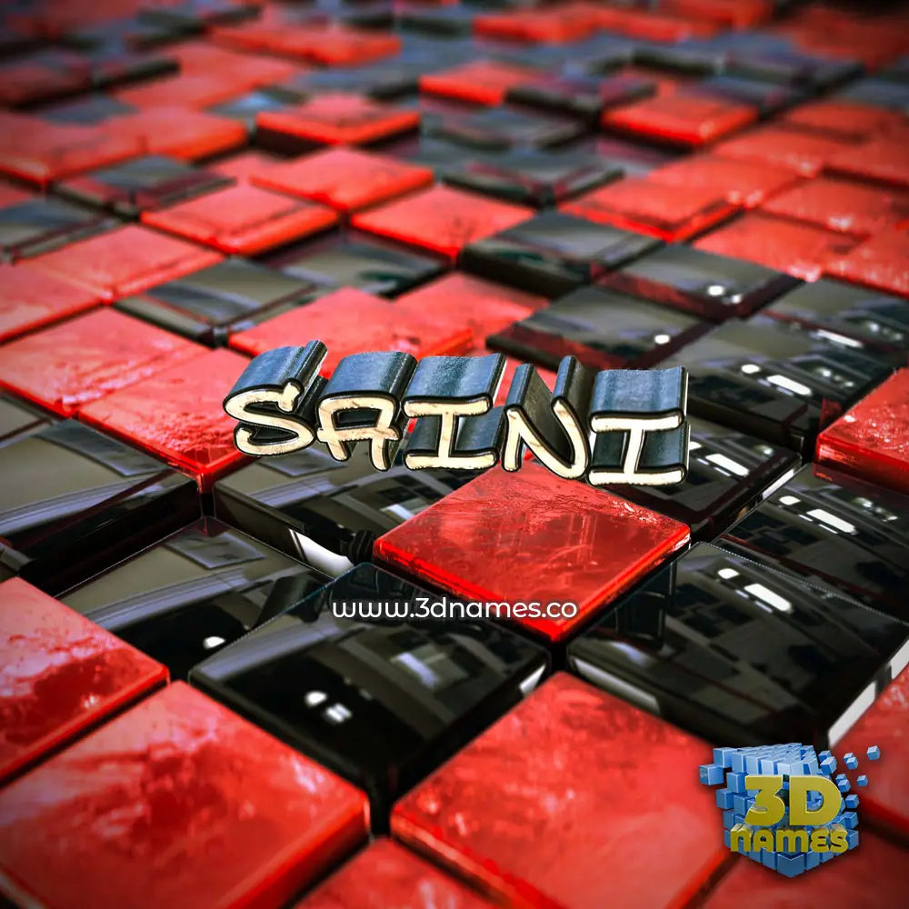 saini in Red Checkered style - 3D name wallpaper