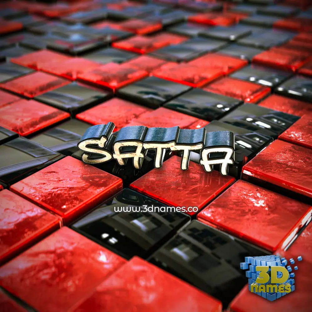 satta in Red Checkered style - 3D name wallpaper