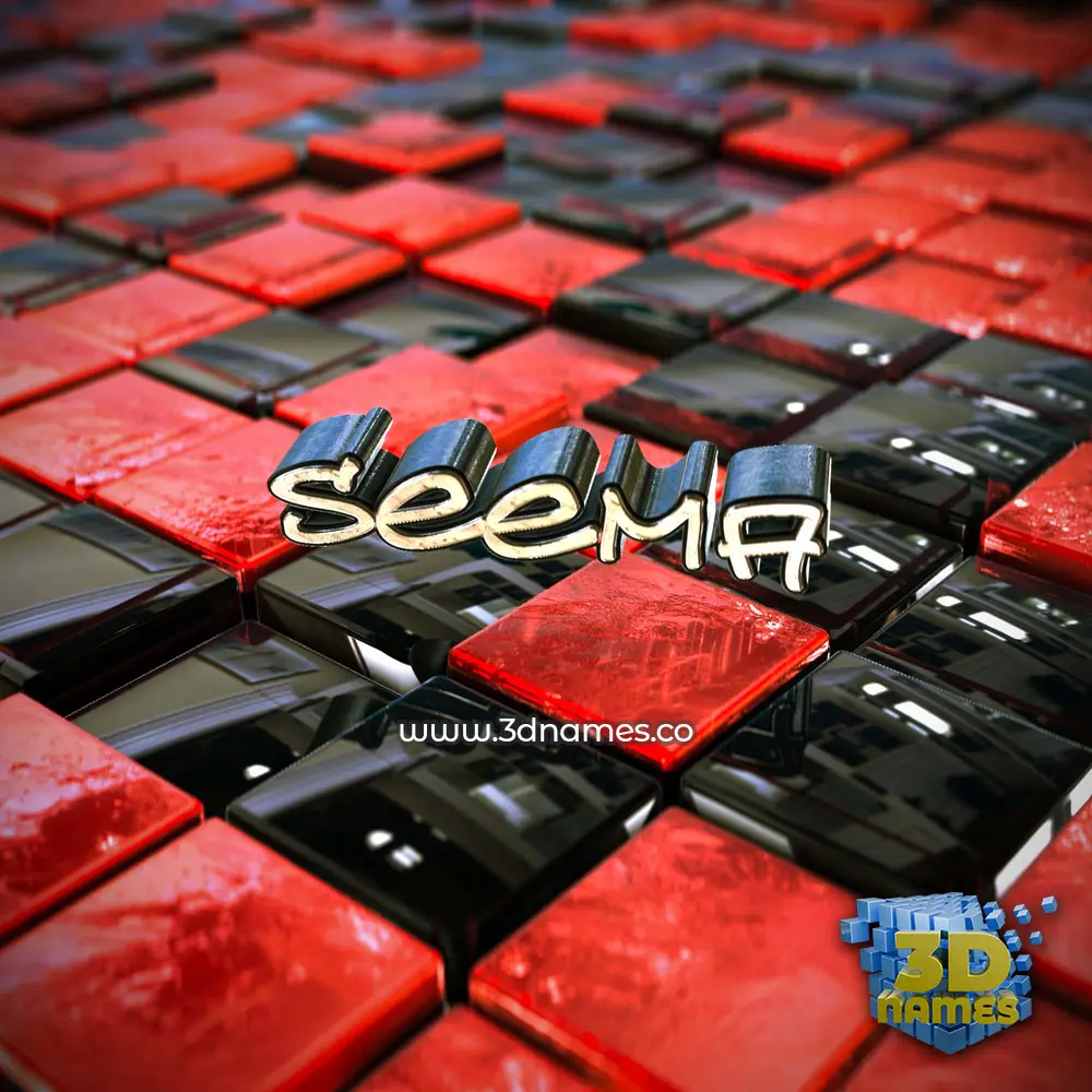 seema in Red Checkered style - 3D name wallpaper