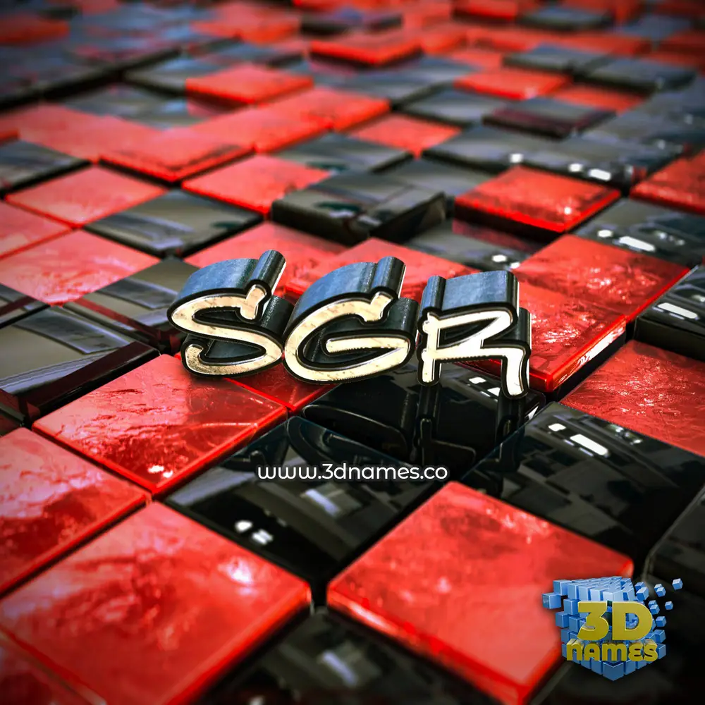sgr in Red Checkered style - 3D name wallpaper