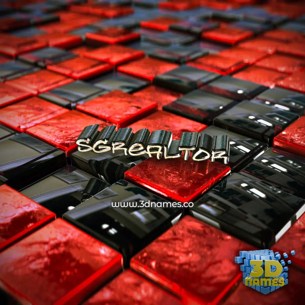 sgrealtor in Red Checkered style - 3D name wallpaper