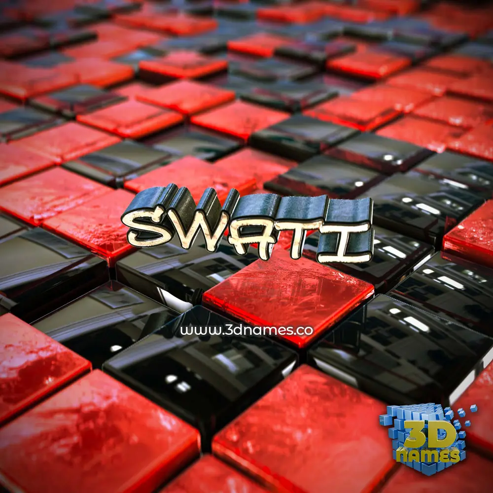 swati in Red Checkered style - 3D name wallpaper
