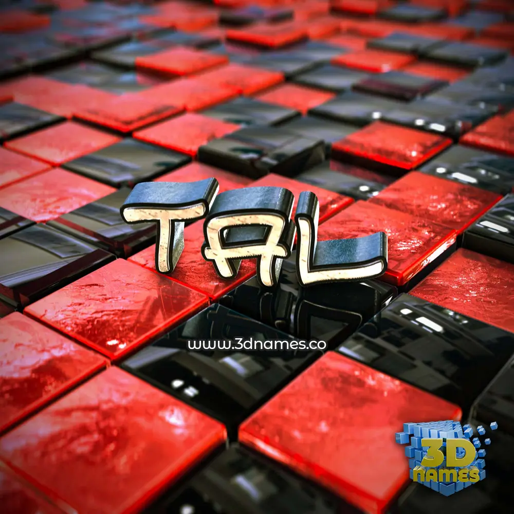 tal in Red Checkered style - 3D name wallpaper
