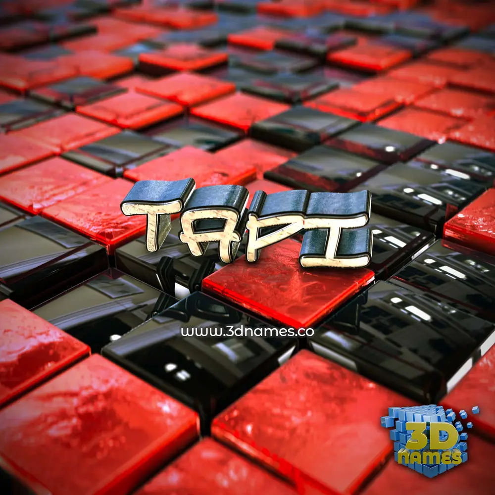tapi in Red Checkered style - 3D name wallpaper