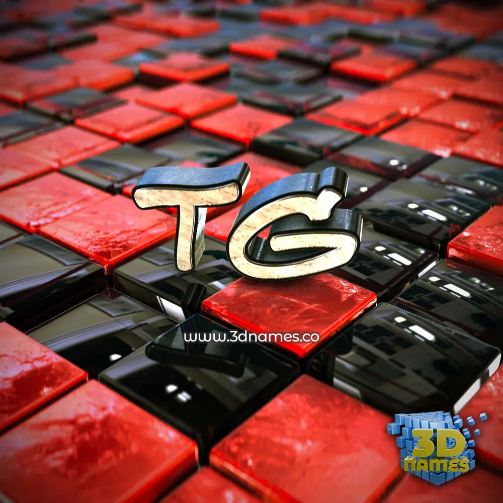 tg in Red Checkered style - 3D name wallpaper