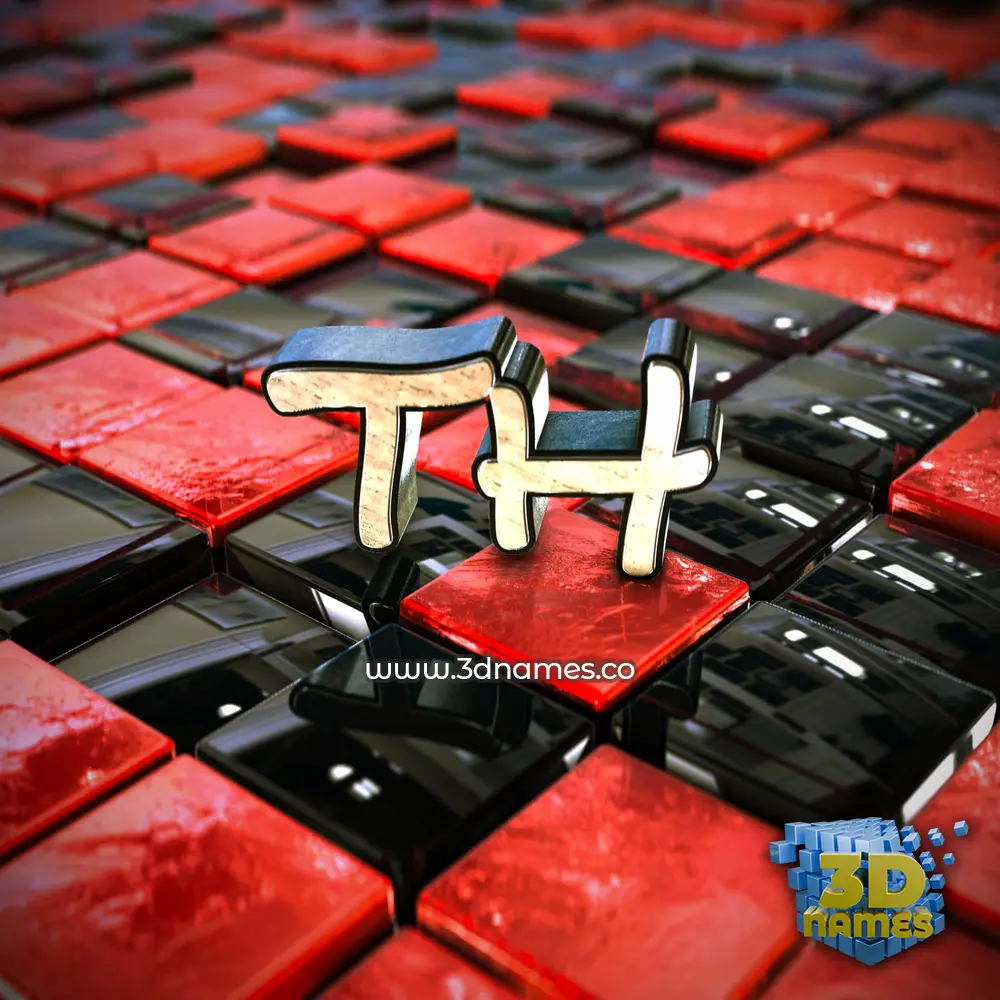th in Red Checkered style - 3D name wallpaper
