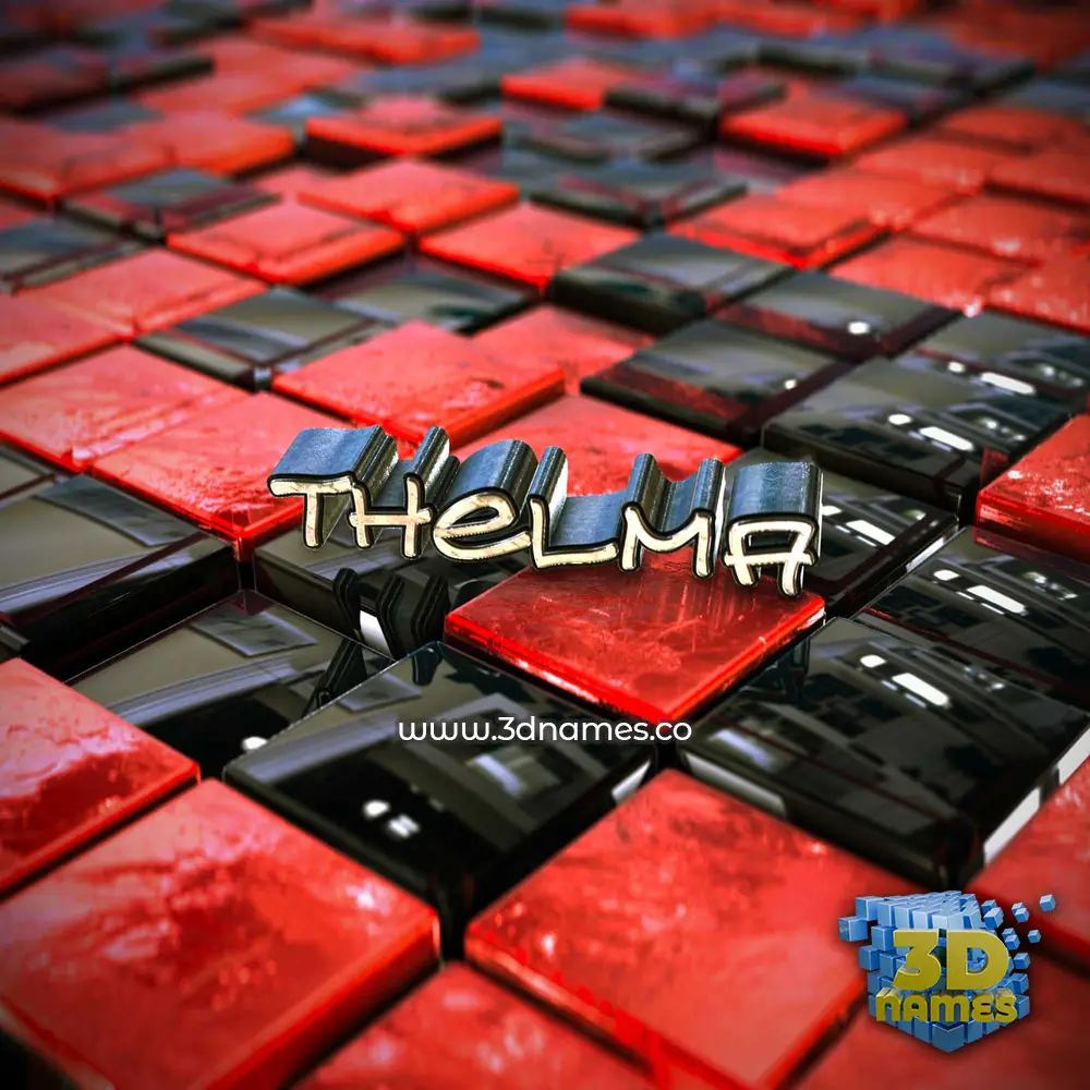 thelma in Red Checkered style - 3D name wallpaper