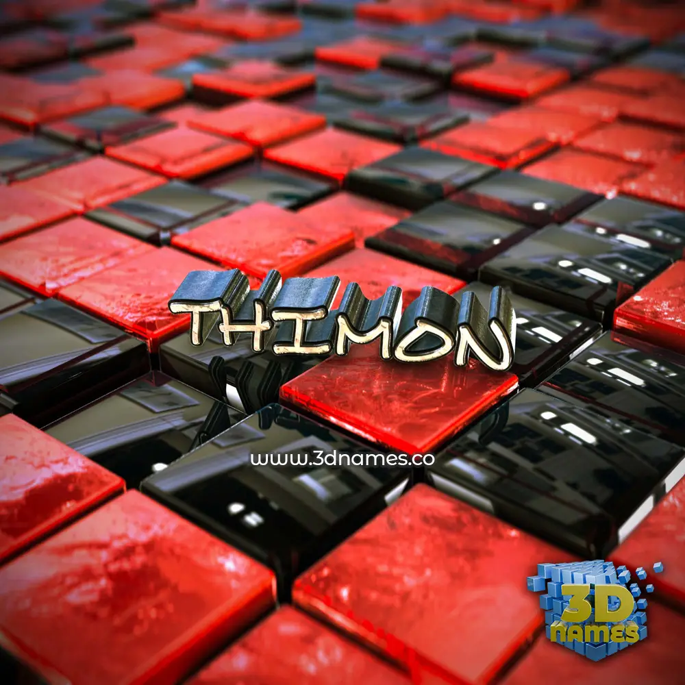 thimon in Red Checkered style - 3D name wallpaper