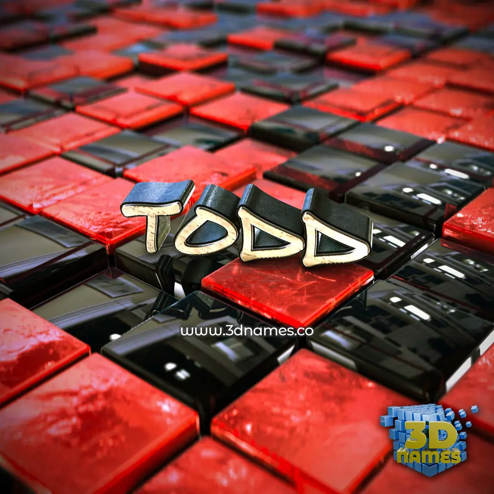 todd in Red Checkered style - 3D name wallpaper