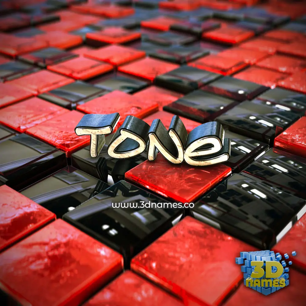 tone in Red Checkered style - 3D name wallpaper