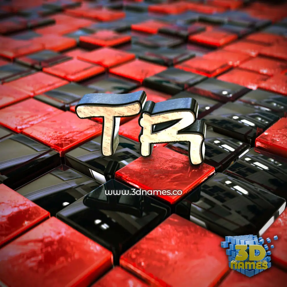 tr in Red Checkered style - 3D name wallpaper