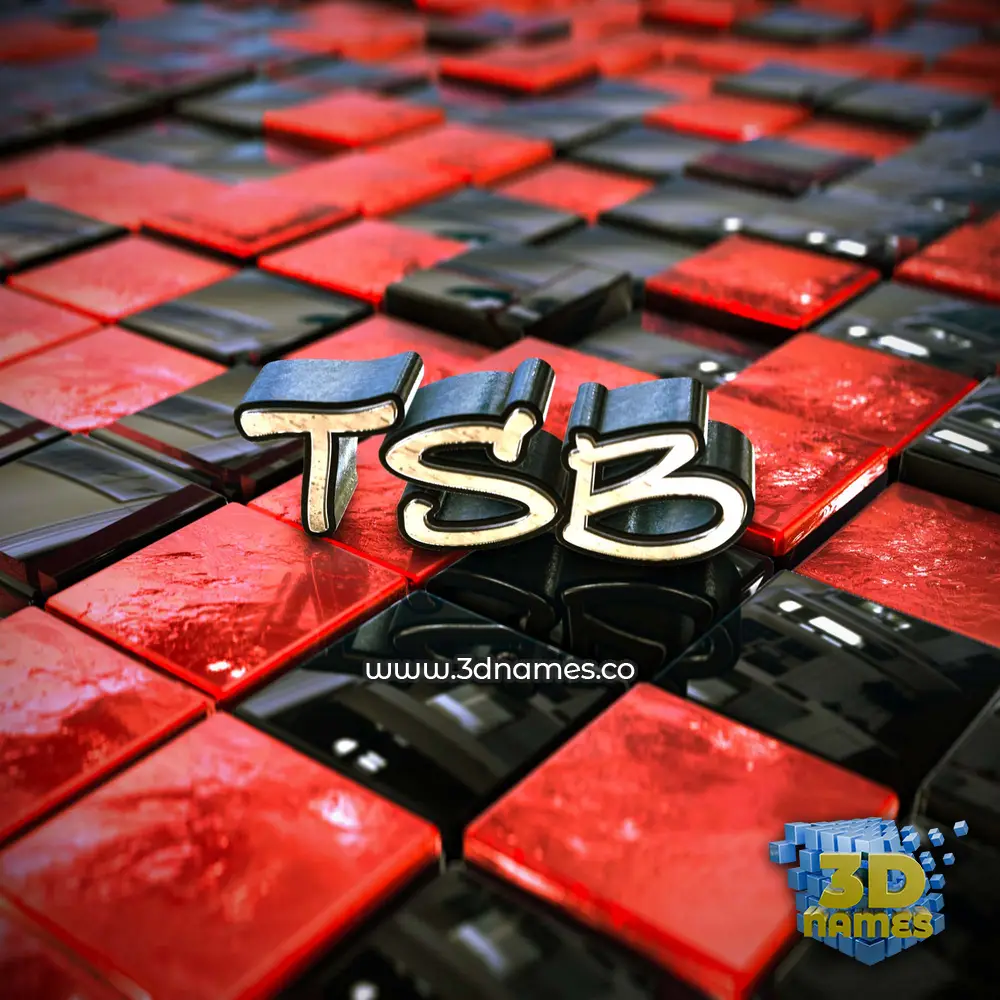 tsb in Red Checkered style - 3D name wallpaper