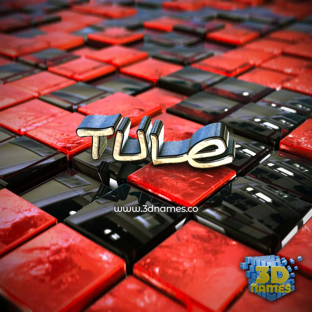 tule in Red Checkered style - 3D name wallpaper