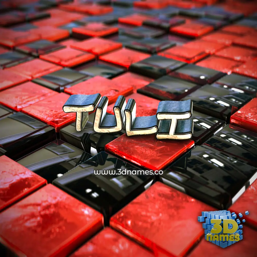 tuli in Red Checkered style - 3D name wallpaper