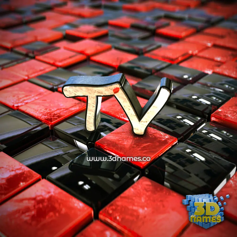 tv in Red Checkered style - 3D name wallpaper