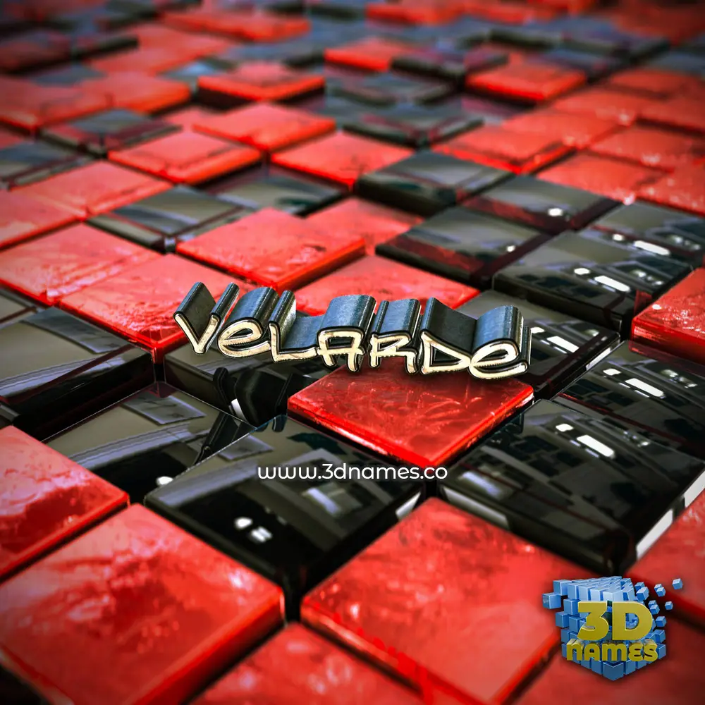 velarde in Red Checkered style - 3D name wallpaper